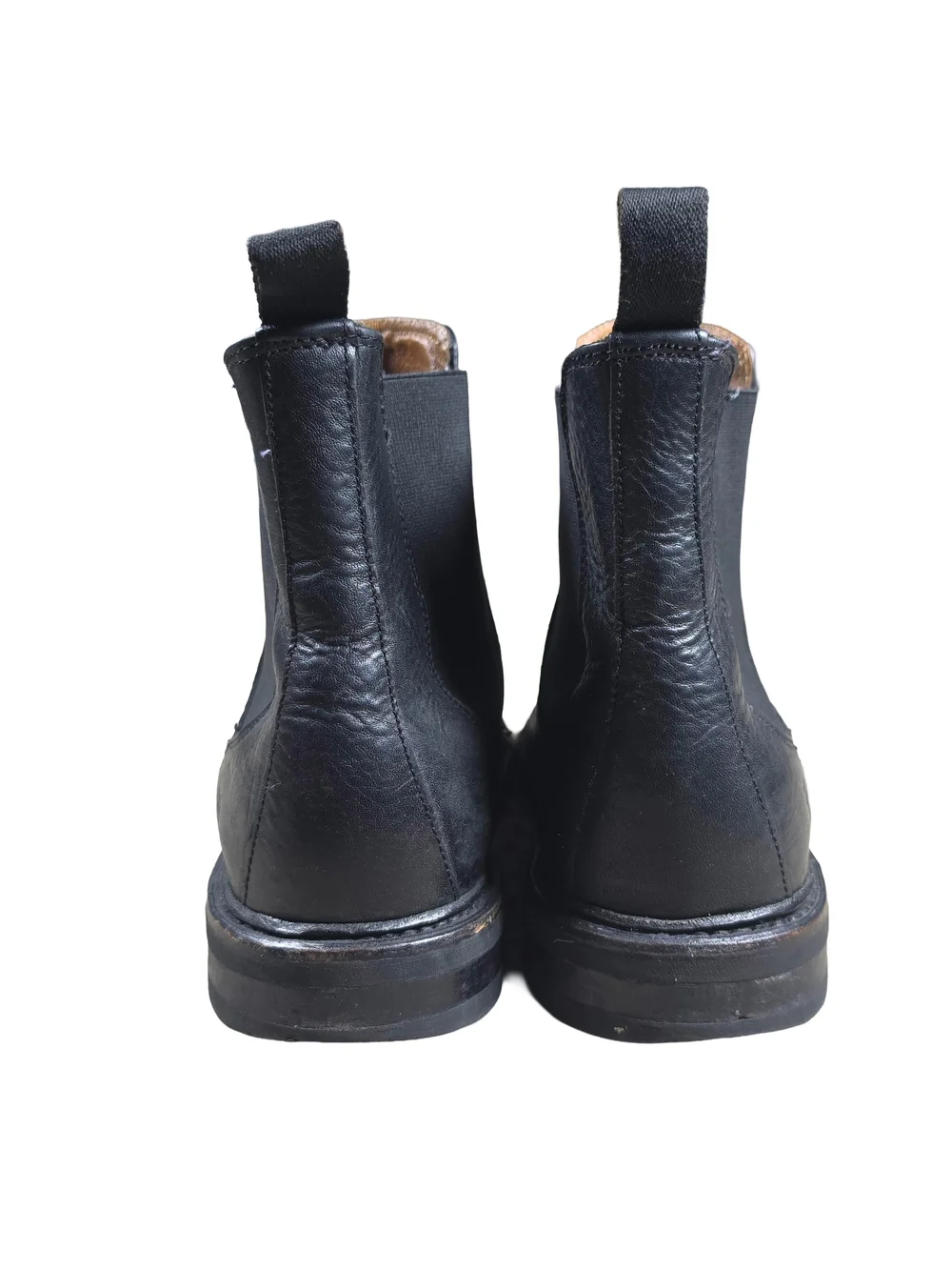 Frye Chelsea Boots Black Textured Leather Elastic Goring Mid Calf Men Size 8D